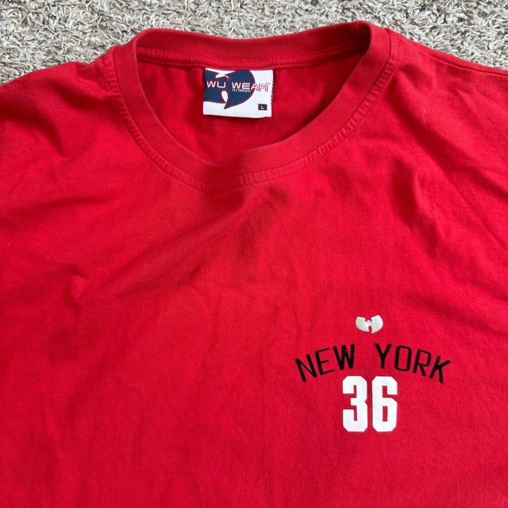 🔴Wu-Wear Shirt Size Large Red Wu-Tang Rza Raekwon